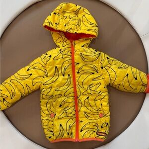 Indikidual Yellow Banana Print Hooded Jacket